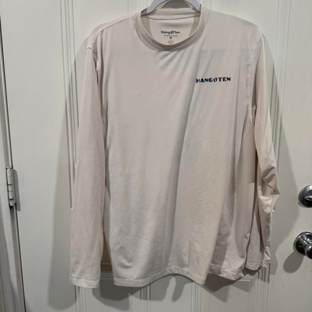 Hang-ten Men's White and Cream T-shirt